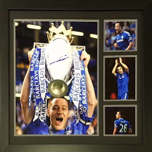 Allstarsignings John Terry Signed and Framed Chelsea Portrait Photograph, Blue, H 50.8 cm x W 40.64 cm