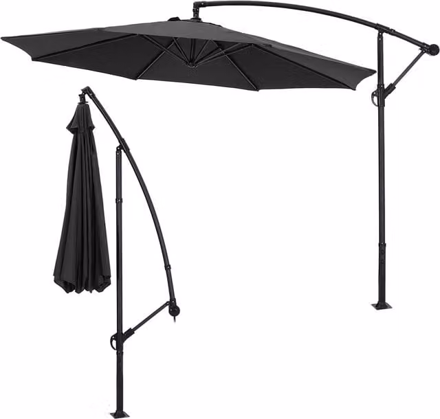 Lifeideas 3m Cantilever Garden Parasol with Crank in Black