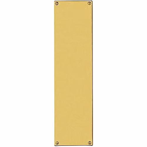 Loops Flat 1.5mm Door Finger Plate in Polished Brass, W: 77 mm, H: 304 mm