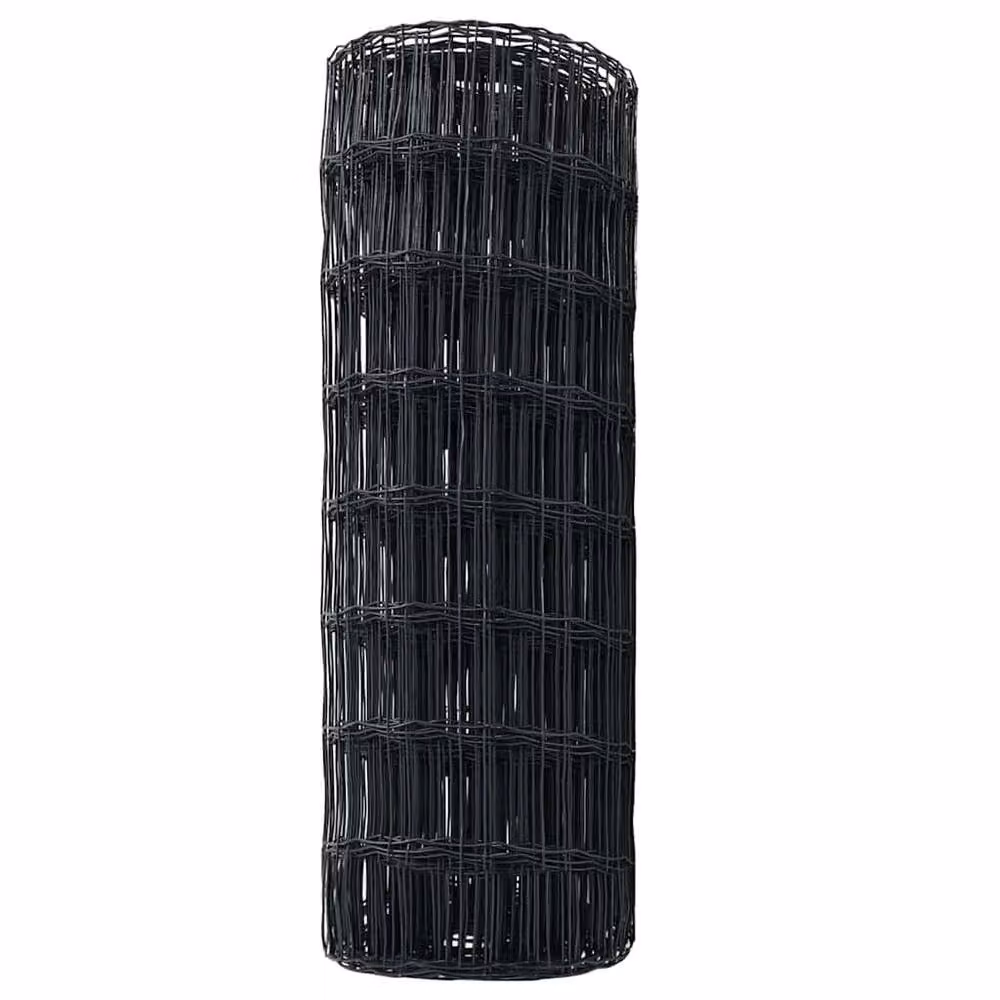 Berkfield Home Euro Fence Grey PVC Coated Steel Round Mesh 0.4 x 50 m – 4