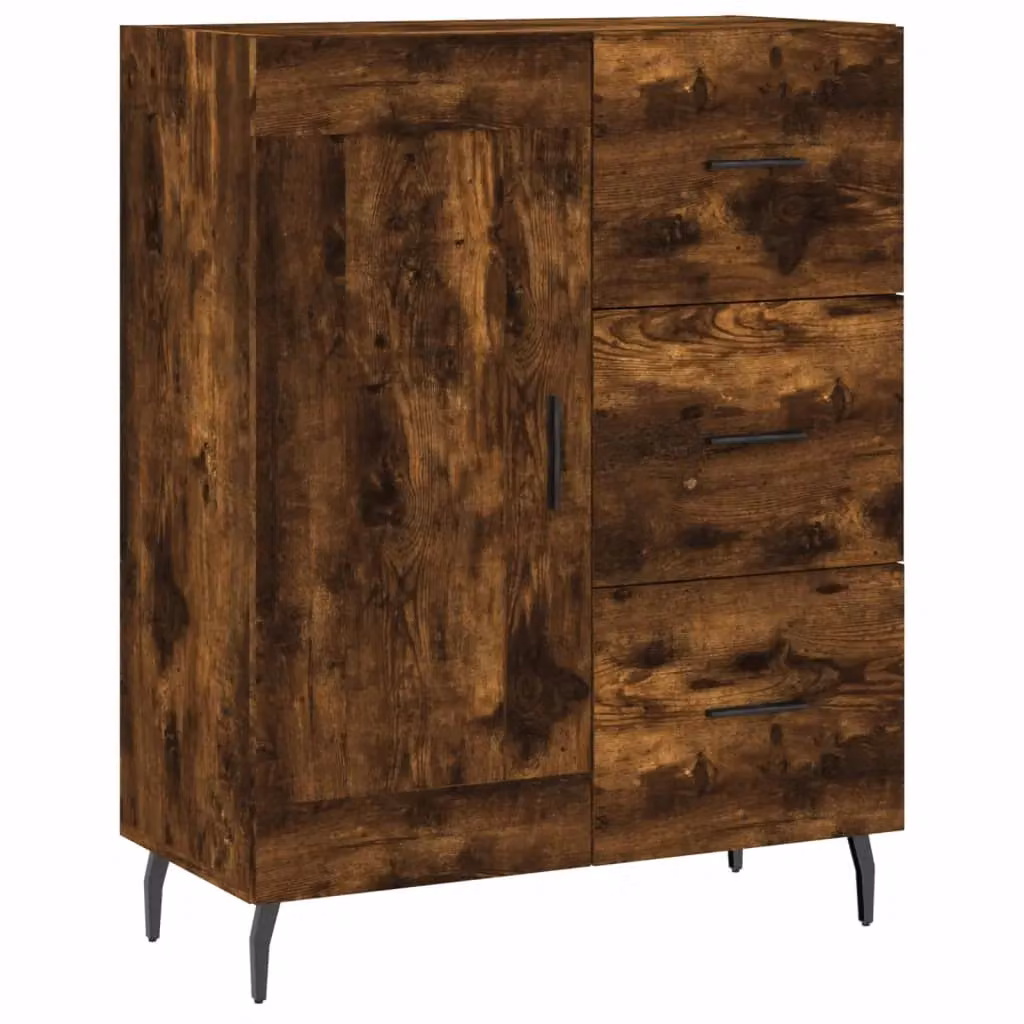 Berkfield Home Modern Smoked Oak Sideboard in Brown, W/D/H: 69.5 x 34 x 90 cm – 2