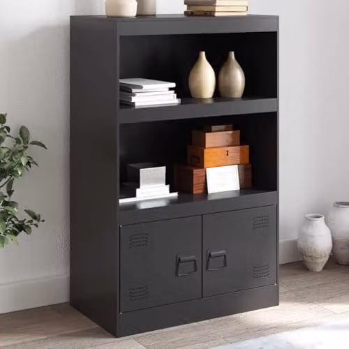vidaXL Industrial Metal Sideboard in Black, W/D/H: 67 x 39 x 107 cm – 2