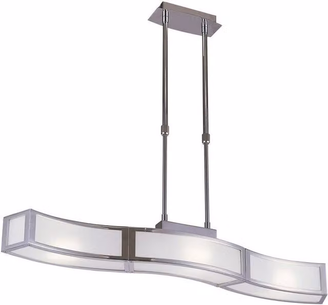 Netlighting Duna GU10 Linear Pendant 3 Light Bar in Chrome and Grey Acrylic – 1