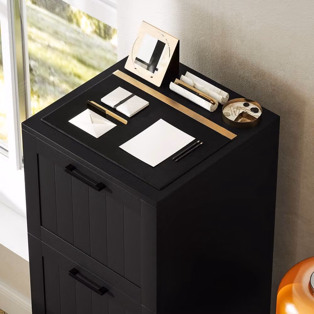 Rolipo 4-Drawer Lockable Metal Filing Cabinet with A4 Letter Hanging Rails in Black – 8