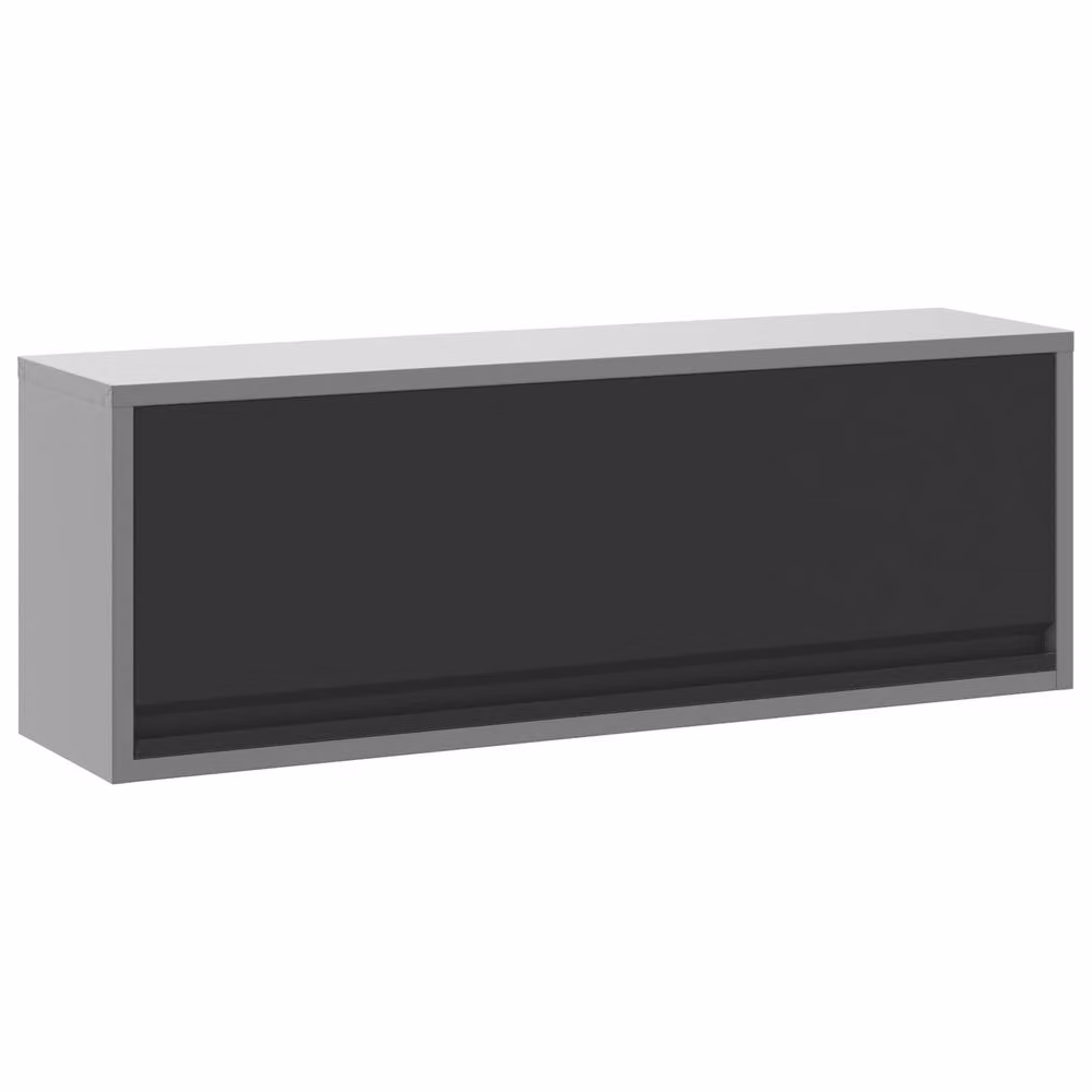 Berkfield Wall-Mounted Steel Tool Cabinet with Hinged Doors in Black and Grey, W/D/H: 100 x 35 x 35 cm – 2