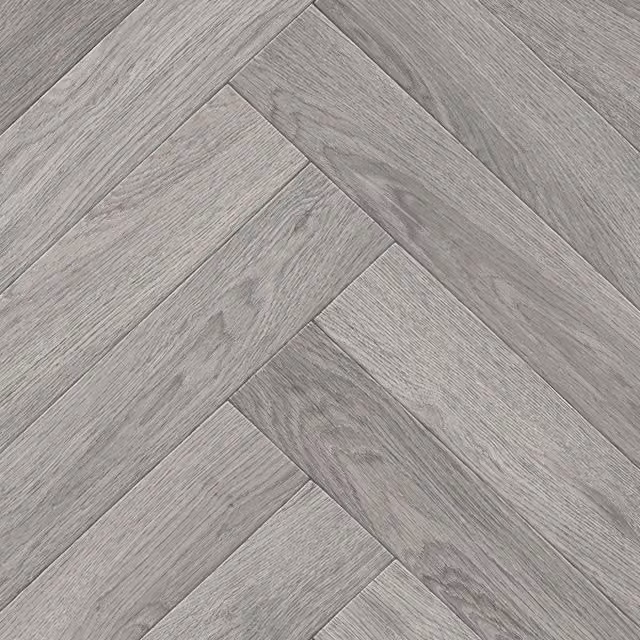 Vinyl Flooring UK Grey Herringbone Wood Effect Sheet Vinyl Flooring, 2.8mm thickness, W: 400 cm x D: 900 cm