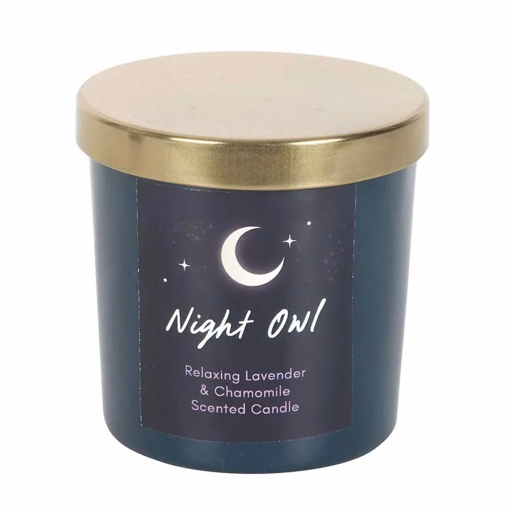 Something Different Night Owl Lavender & Chamomile Floral Scented Candle in Blue – 2