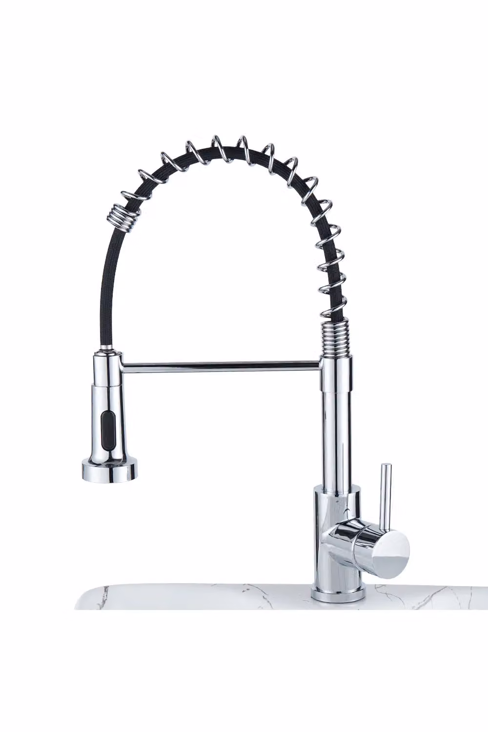 H&O Direct Stainless Steel Swivel Pull Out Kitchen Faucet in Silver – 3