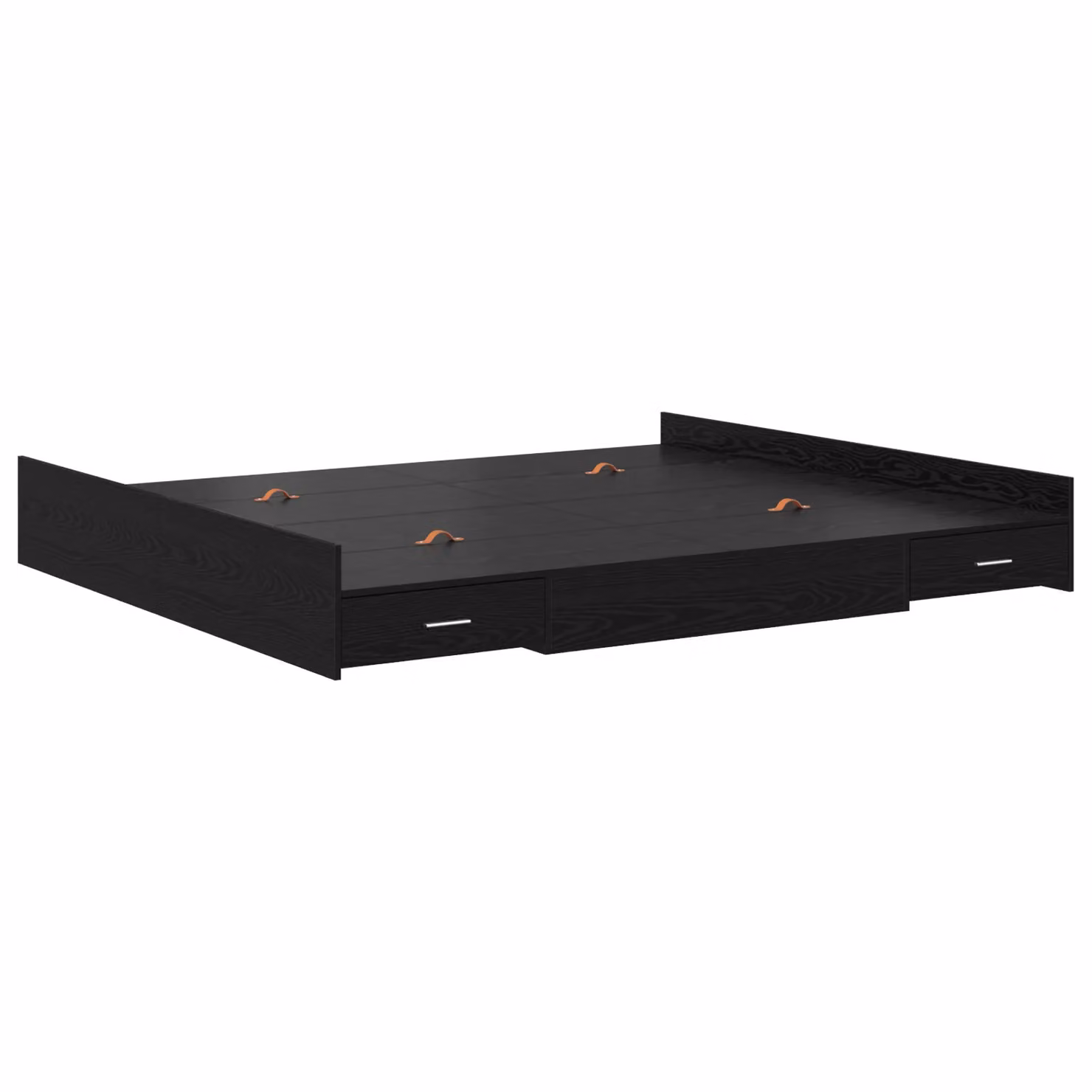 Berkfield Home Storage Bed Frame with Headboard and Drawers in Black Oak, 200 x 200 cm – 2