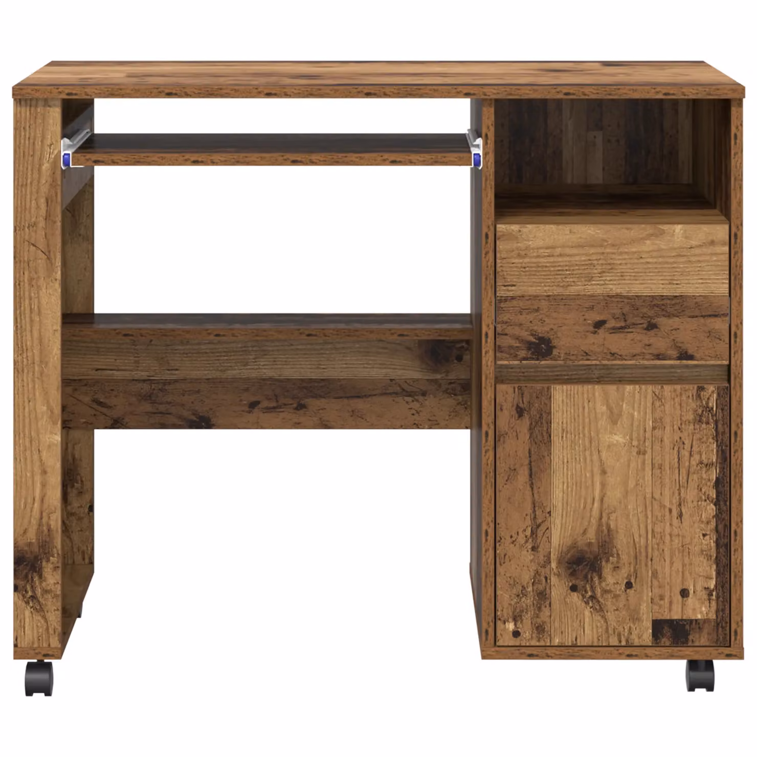 Berkfield Home Brown Rustic Computer Desk with Metal Frame and Particle Board Top – 4