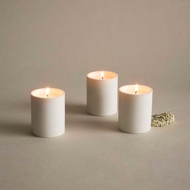 Murmur White Ceramic Votive Scented Candle 3 Pack