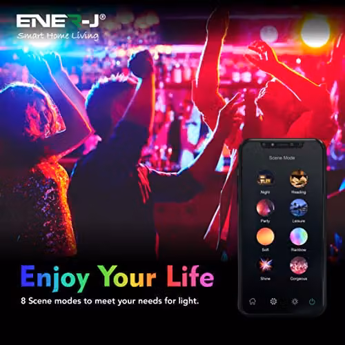 ENERJ Smart WiFi RGB LED Neon Strip Kit, 12V, 3m, Multicolour, IP65 Waterproof – 5