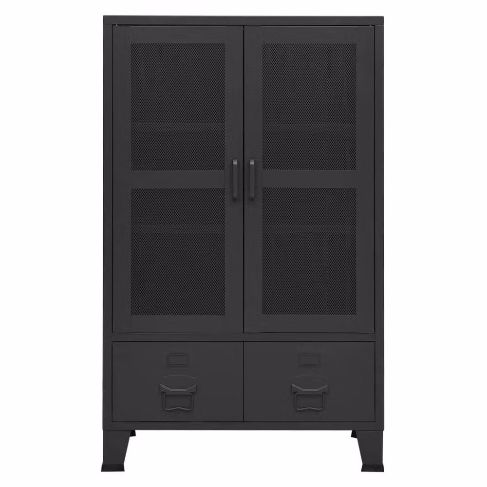 Berkfield Home Industrial Black Metal Storage Chest – 2