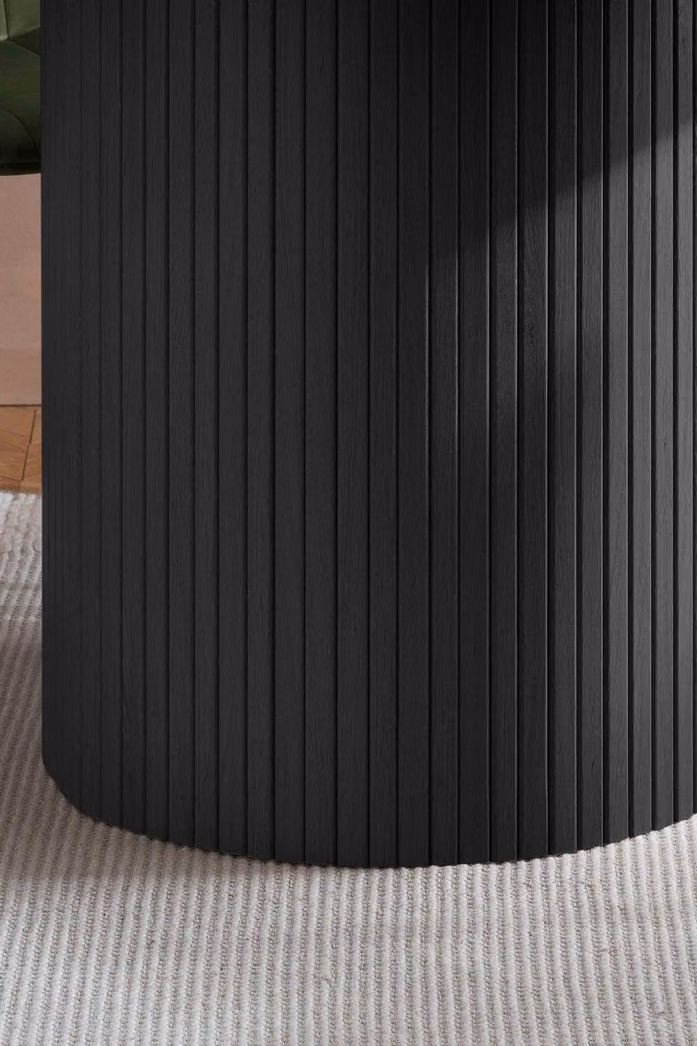 Birlea Axel Round Fluted Dining Table and 4 Chairs Set in Black – 2