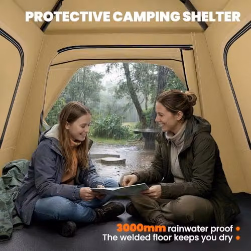 Outsunny Pop Up Instant Tent, 3000mm Waterproof with UPF50+ Protection for 2-3 People, Beige – 5