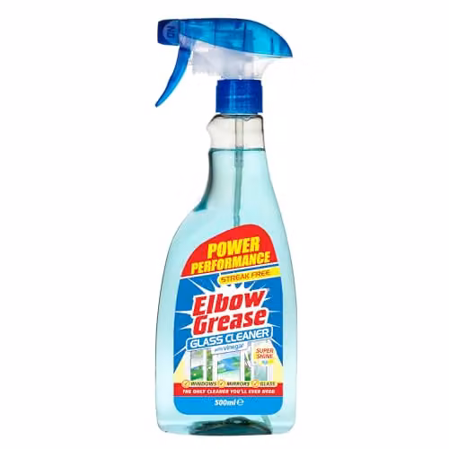Elbow Grease Glass Cleaner with Vinegar, 500 ml, Blue