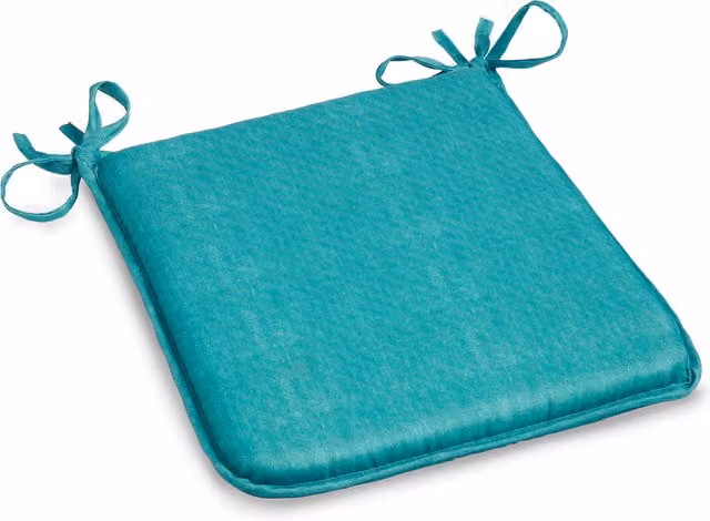 Terrys Square Outdoor Seat Pad in Green and Turquoise, W/D/H: 42 x 42 x 1 cm