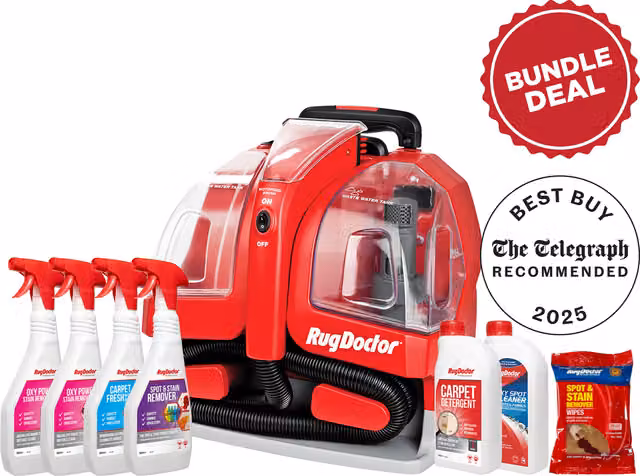 Rug Doctor Portable Spot Cleaner High Traffic Bundle in Red