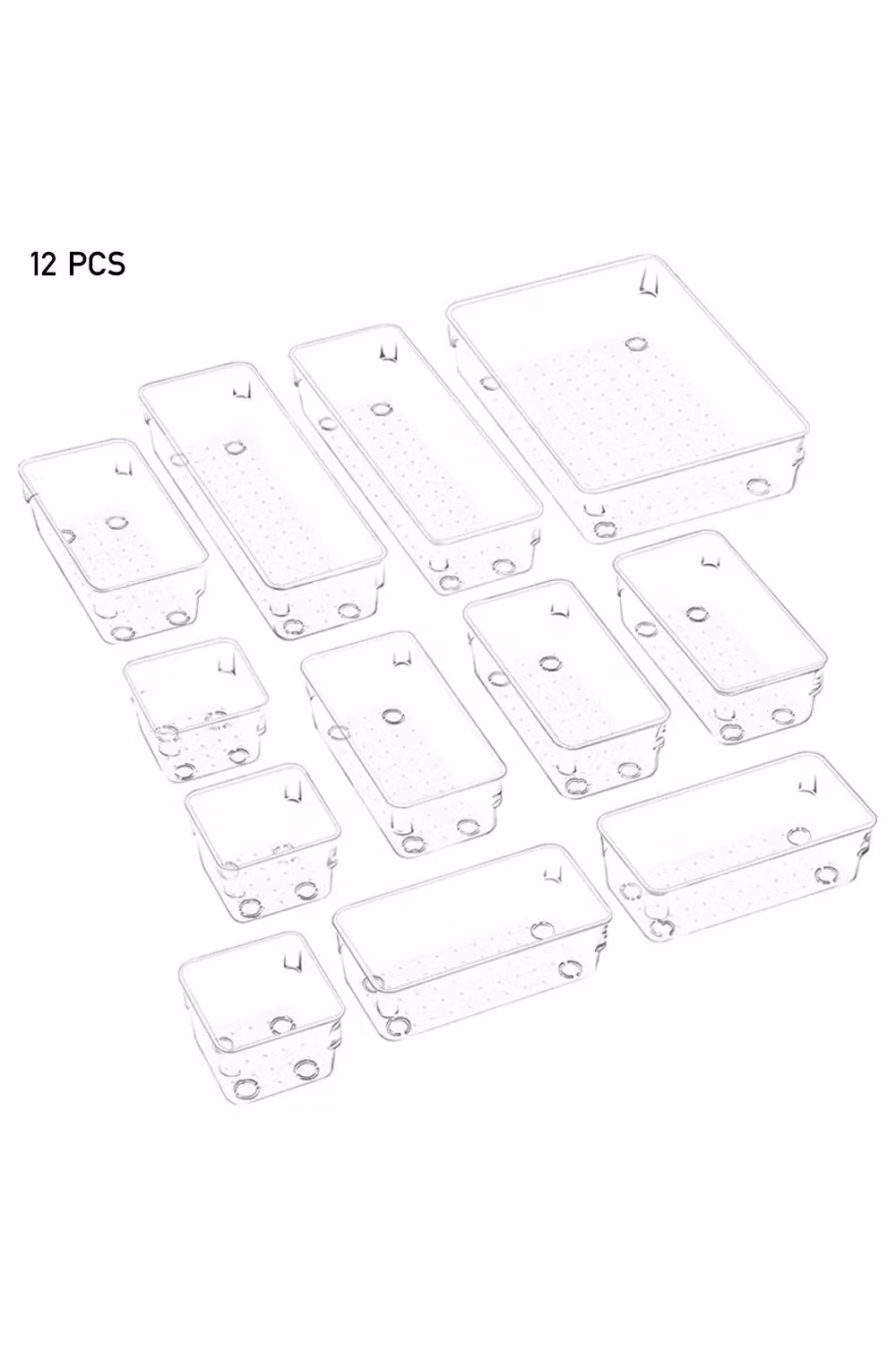 Living and Home 12-Piece Transparent Acrylic Drawer Organiser Set with Dividers – 2