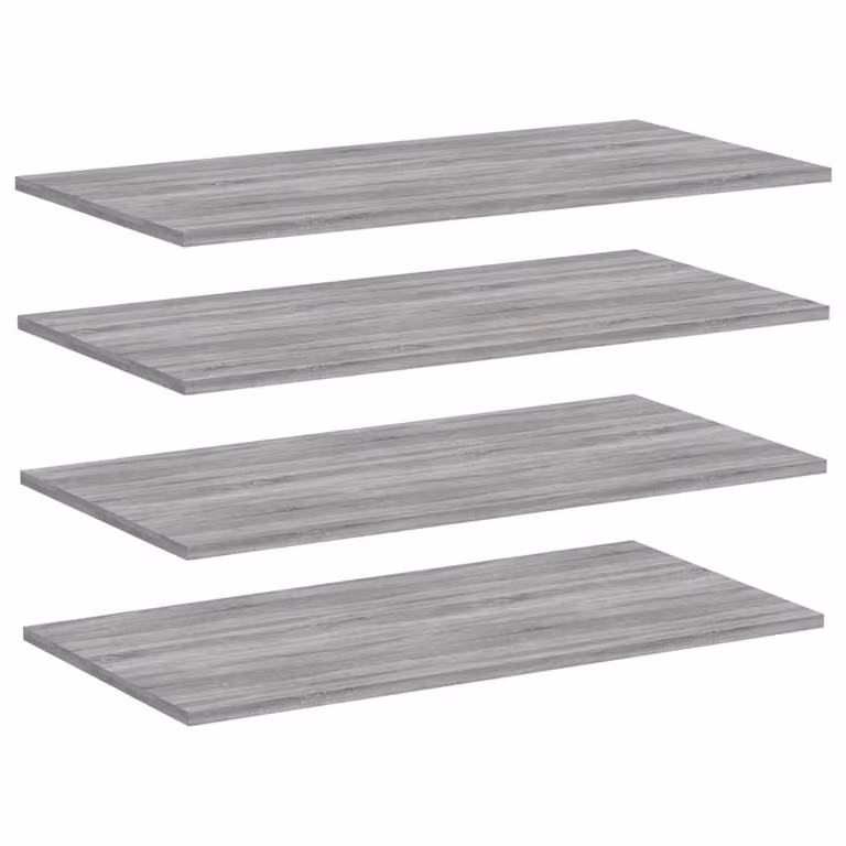 Berkfield Home Wall Mounted Shelves, 4 Piece Set in Grey Sonoma, W: 80 cm, D: 40 cm, H: 1.5 cm