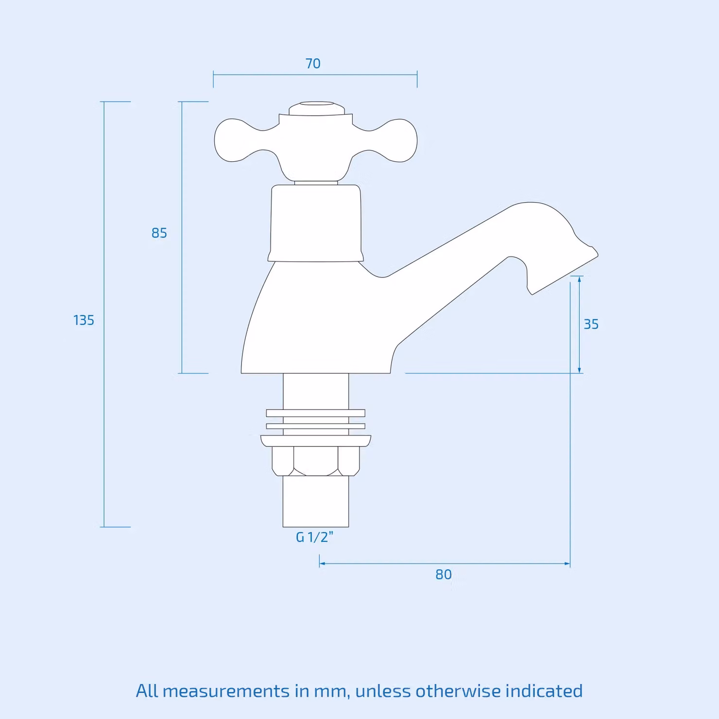Nes Home Victorian Bath and Basin Taps Set in Chrome Silver – 2