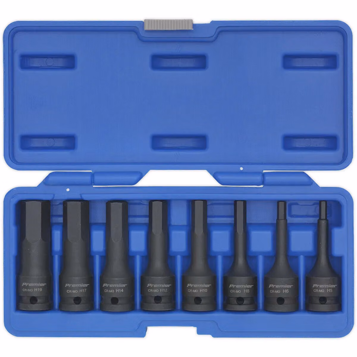 Loops 8 Piece Impact Hex Socket Bit Set, 1/2 inch Square Drive, Chrome Molybdenum Steel – 3