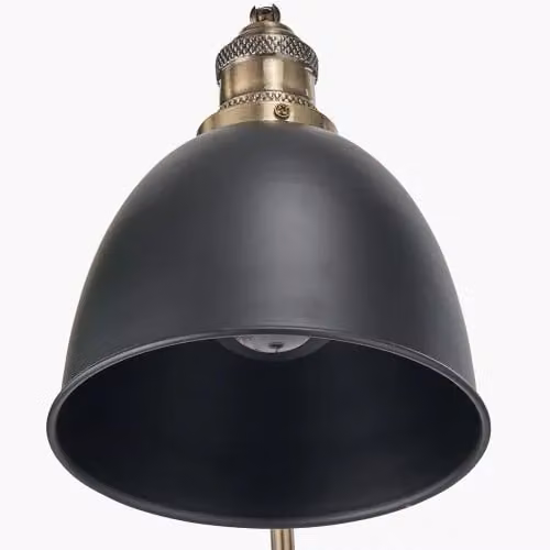 Ruma Modern Adjustable Metal Task Floor Lamp in Black and Gold/Brass, H 170 x W 44 x D 25 cm – 2