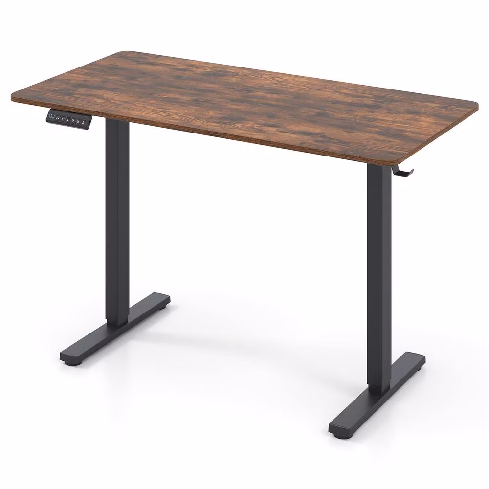 Costway Electric Height Adjustable Ergonomic Standing Computer Desk in Black, W/D/H: 120 x 60 x 118 cm – 7