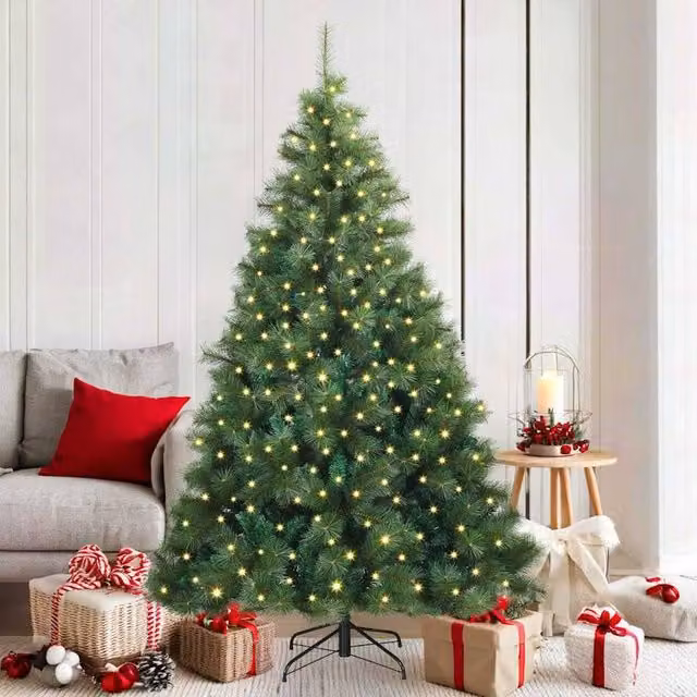 Berkfield Home Artificial Green Christmas Tree with 300 LEDs, Height: 180 cm – 1
