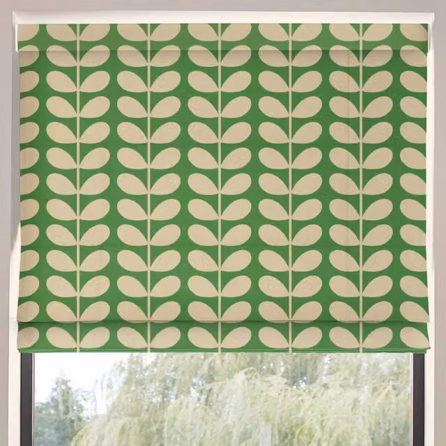 Orla Kiely Solid Stem Blackout Made to Measure Roman Blind in Green