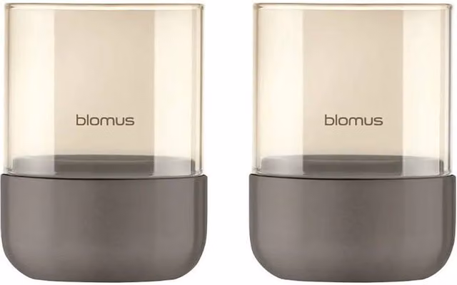 Blomus Calma Lantern Set of 2, XS, Dark Grey Burned Metal and Glass
