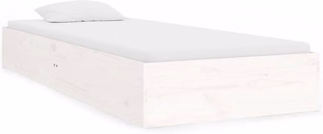 Berkfield Home Small Single Solid Wood Pine Bed Frame, White, W: 75 cm, L: 190 cm