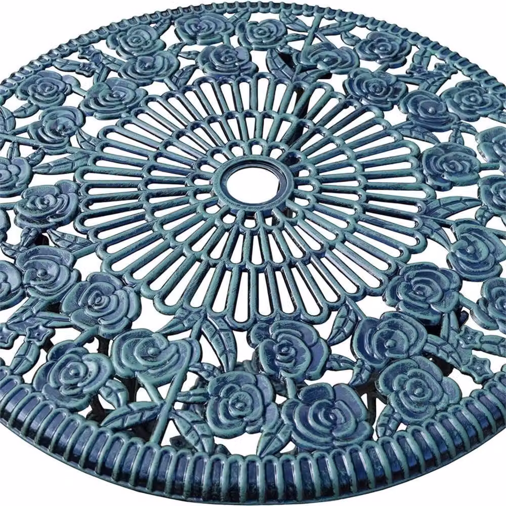 FORGEVIO Antique Green Floral Metal Bistro Set for Garden and Terrace – 2