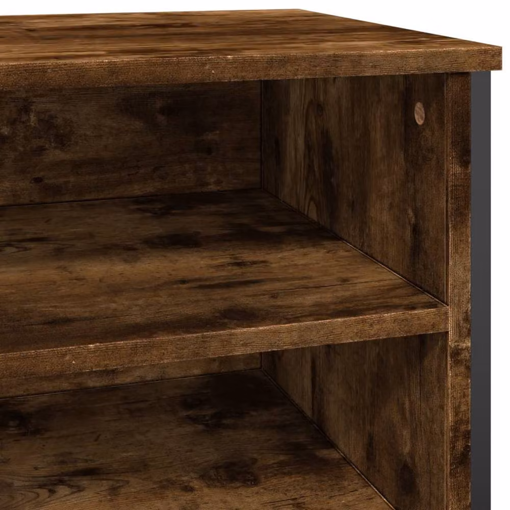 Berkfield Home Smoked Oak Shoe Cabinet in Brown, W: 80 cm, D: 38 cm, H: 78 cm – 5