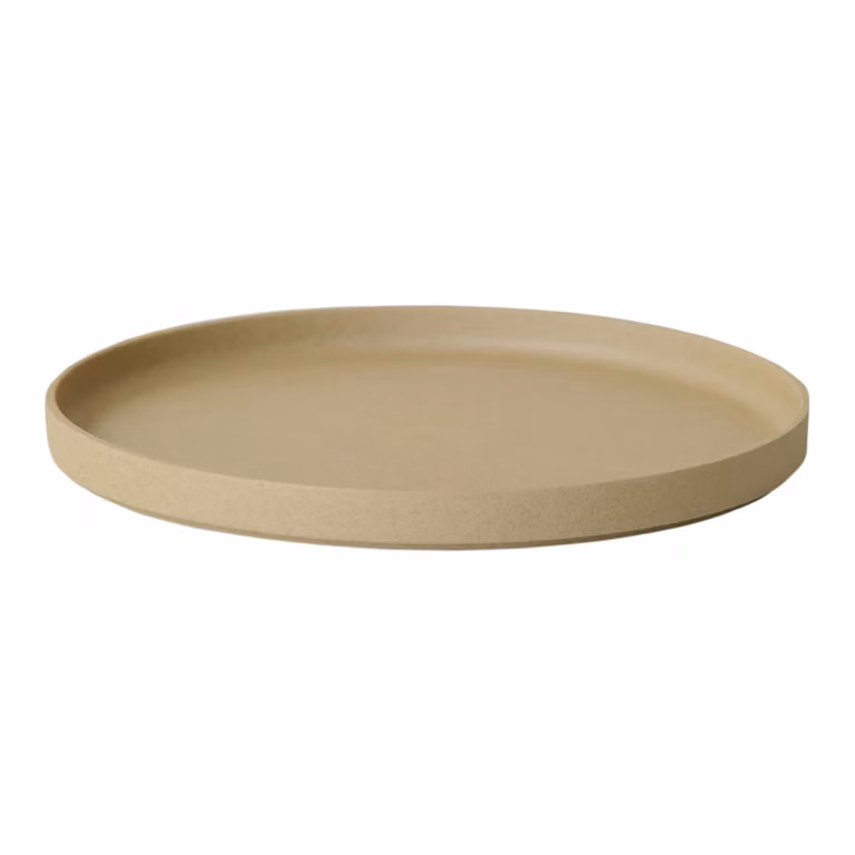 Hasami Porcelain Unglazed Extra Large Dinner Plate, Beige, Diameter: 25.5 cm