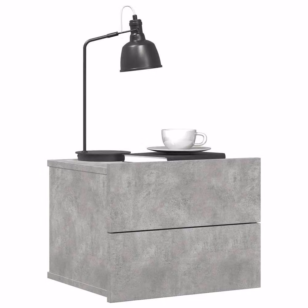 Berkfield Home Bedside Cabinet in Concrete Grey, W/D/H: 40 x 30 x 30 cm – 2