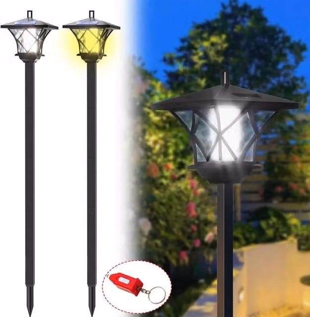 SPETLEK Solar Garden Corner Post Lantern Lights in Black – 1