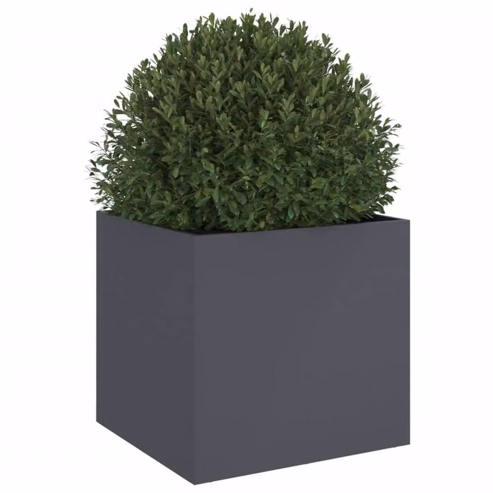 Berkfield Home Steel Planter Tub in Anthracite, W: 49 cm, D: 47 cm, H: 46 cm – 4