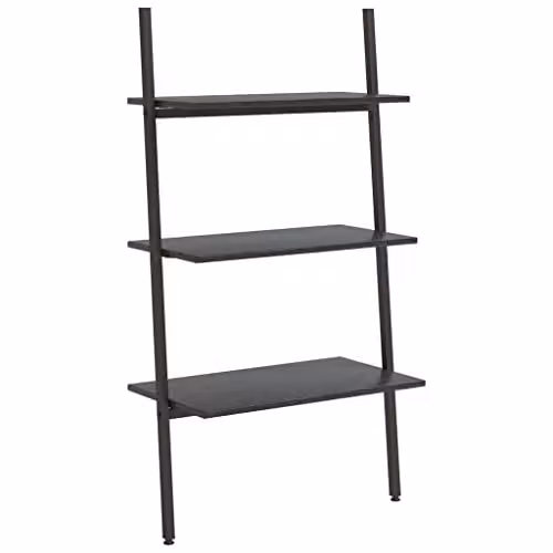vidaXL 3-Tier Matt Black Metal Ladder Shelf, W/D/H: 64 x 34 x 116 cm – 1