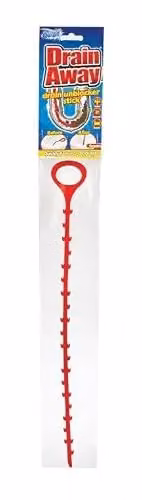 Duzzit Away Reusable Drain Unblocker Stick in Red for Sinks, Showers, Baths and Basins
