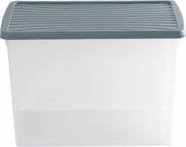 Wham Stackable Plastic Storage Box with Lid in Natural Green, 50l