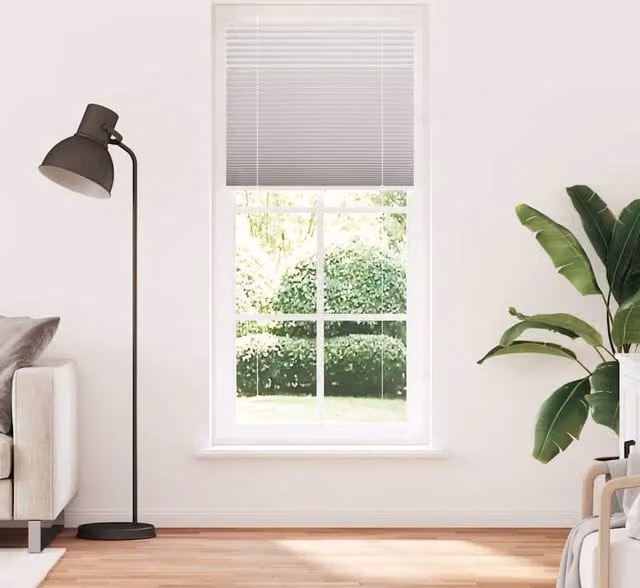 Berkfield Home Single Pleat Corded Blind in Light Grey, W: 84.4 cm, H: 200 cm
