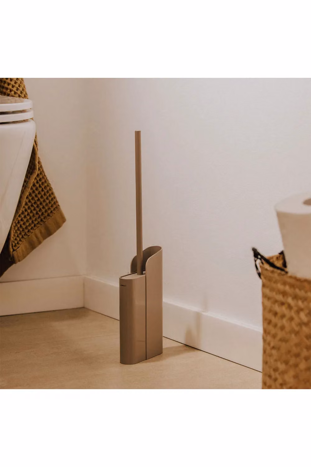 Cosmic Slim Self-Adhesive Silicone Toilet Brush in Beige – 2