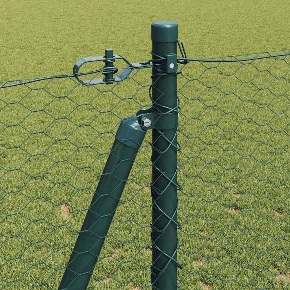Berkfield Home Green Steel Hexagon Fence, H: 120 cm x W: 100 m – 3