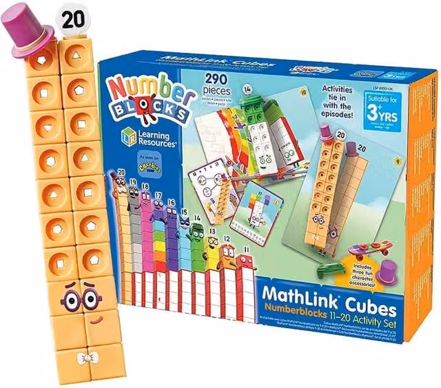 Learning Resources Numberblocks Mathlink Cubes 11-20 Activity Set in Multicolour