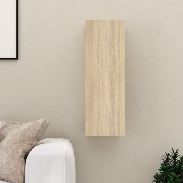 Berkfield Home Sonoma Oak TV Cabinet in Brown and Beige, W/D/H: 30.5 x 30.5 x 90 cm