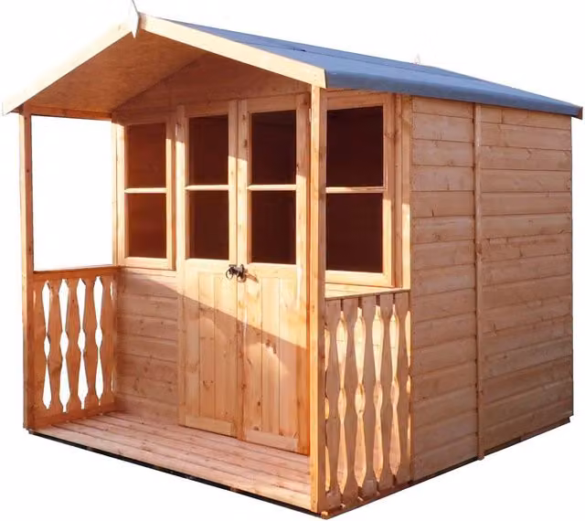 Shires Houghton Shiplap Summerhouse Garden Sun Room in Light Brown