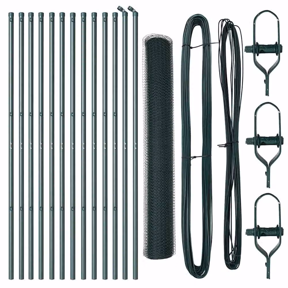 Berkfield Home Elegant Metal Wire Mesh Fencing Set of 2, Forest Green, H: 25 cm x W: 1 m – 1