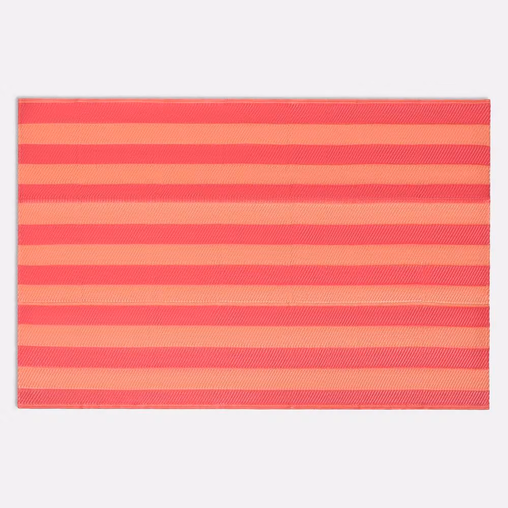 OHS Striped Print Waterproof Outdoor Garden Rug, Multicolour, W/D: 120 x 170 cm – 2