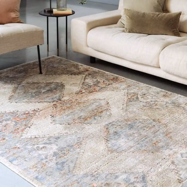 The Rug Shop UK Beige Traditional Persian Geometric Machine Woven Rug W: 195 cm, D: 290 cm – 1